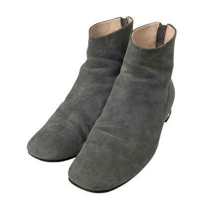 MIU MIU Short Boots Shoes Bijou EU 37.5 US 7.5 Suede Gray Authentic