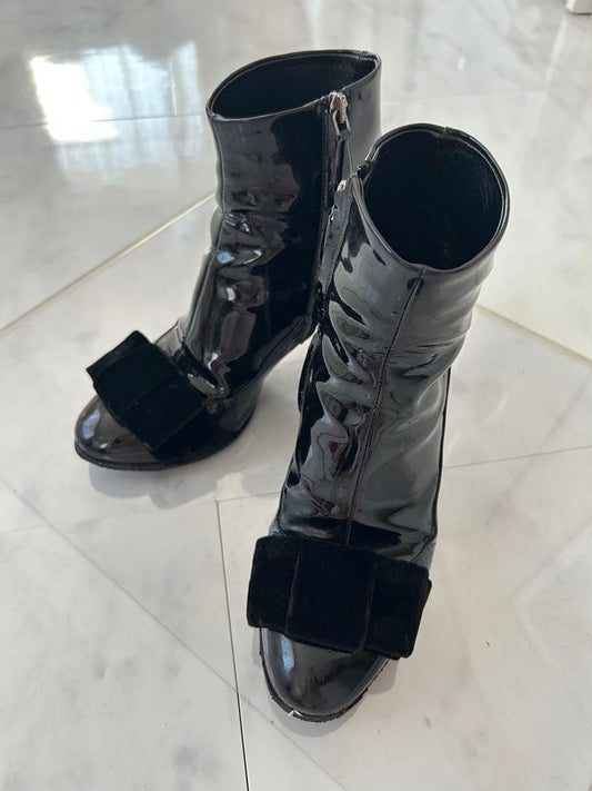 MIU MIU Boots Shoes EU 36 US 6 Ribbon Black Authentic
