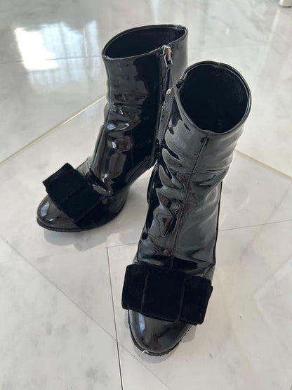 MIU MIU Boots Shoes EU 36 US 6 Ribbon Black Authentic