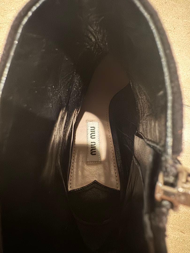 MIU MIU Boots Shoes EU 37.5 US 7.5 Suede Black Authentic