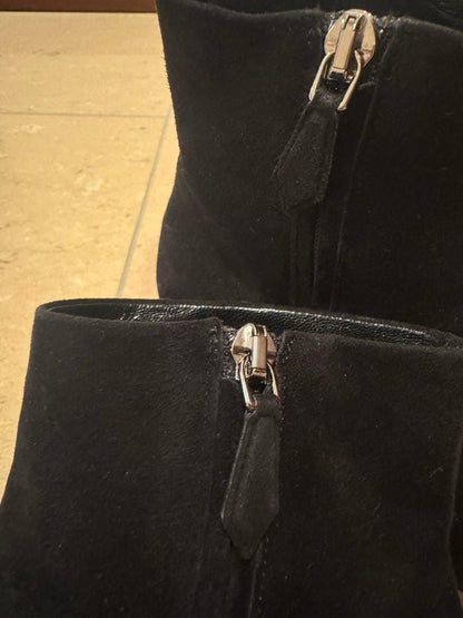 MIU MIU Boots Shoes EU 37.5 US 7.5 Suede Black Authentic