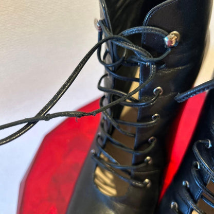 MIU MIU Boots Shoes EU 36.5 US 6.5 Leather Black Authentic