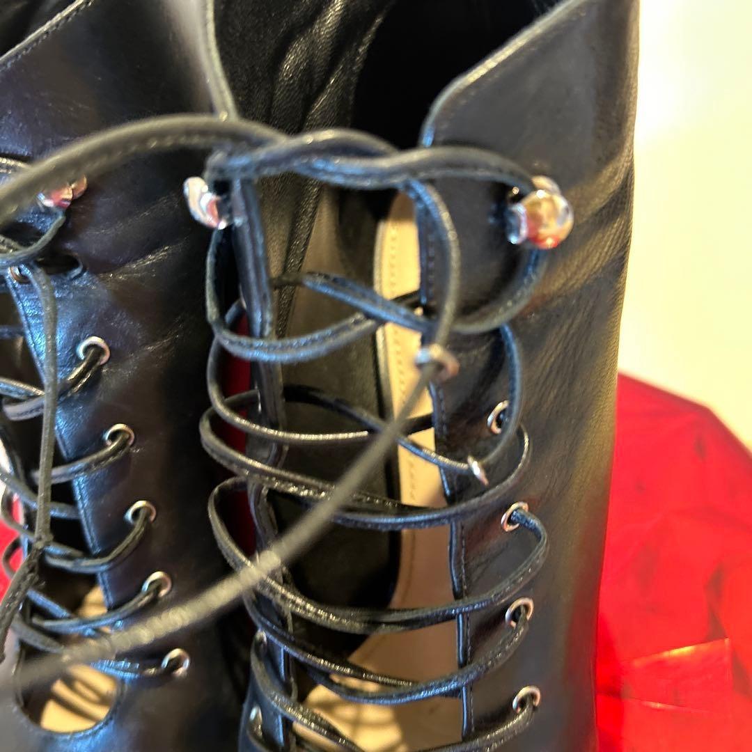 MIU MIU Boots Shoes EU 36.5 US 6.5 Leather Black Authentic