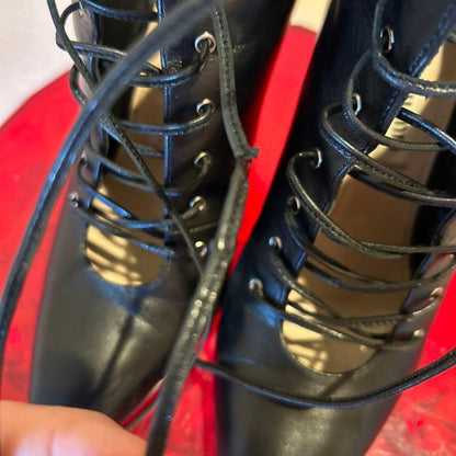 MIU MIU Boots Shoes EU 36.5 US 6.5 Leather Black Authentic