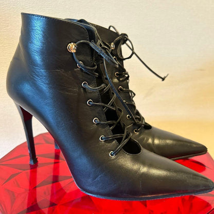 MIU MIU Boots Shoes EU 36.5 US 6.5 Leather Black Authentic