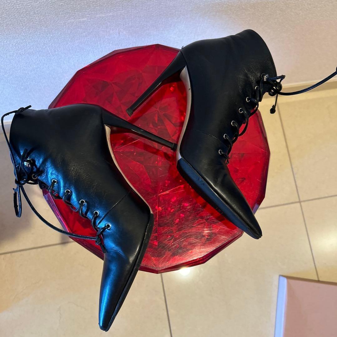 MIU MIU Boots Shoes EU 36.5 US 6.5 Leather Black Authentic