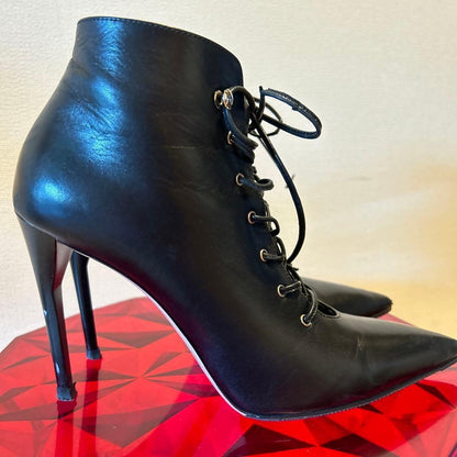 MIU MIU Boots Shoes EU 36.5 US 6.5 Leather Black Authentic