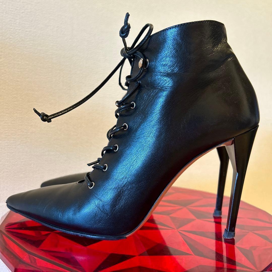 MIU MIU Boots Shoes EU 36.5 US 6.5 Leather Black Authentic