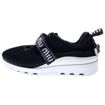 MIU MIU Sneakers Shoes Low-Cut Logo EU 36 US 6 Black Authentic
