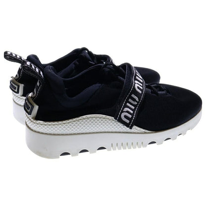 MIU MIU Sneakers Shoes Low-Cut Logo EU 36 US 6 Black Authentic
