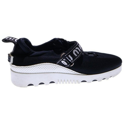 MIU MIU Sneakers Shoes Low-Cut Logo EU 36 US 6 Black Authentic