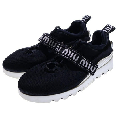 MIU MIU Sneakers Shoes Low-Cut Logo EU 36 US 6 Black Authentic