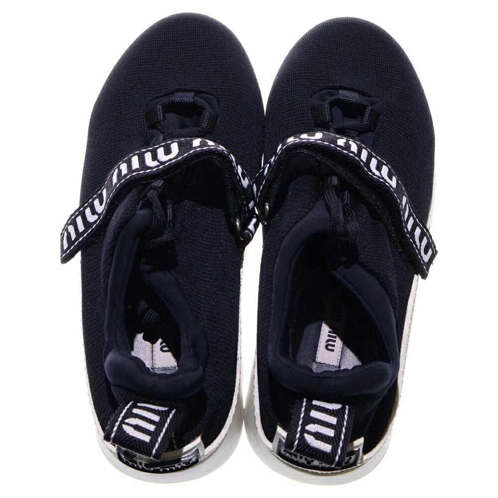 MIU MIU Sneakers Shoes Low-Cut Logo EU 36 US 6 Black Authentic