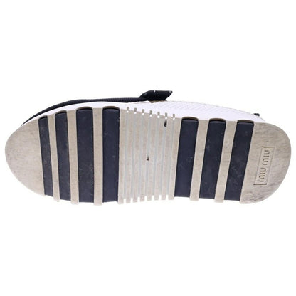 MIU MIU Sneakers Shoes Low-Cut Logo EU 36 US 6 Black Authentic