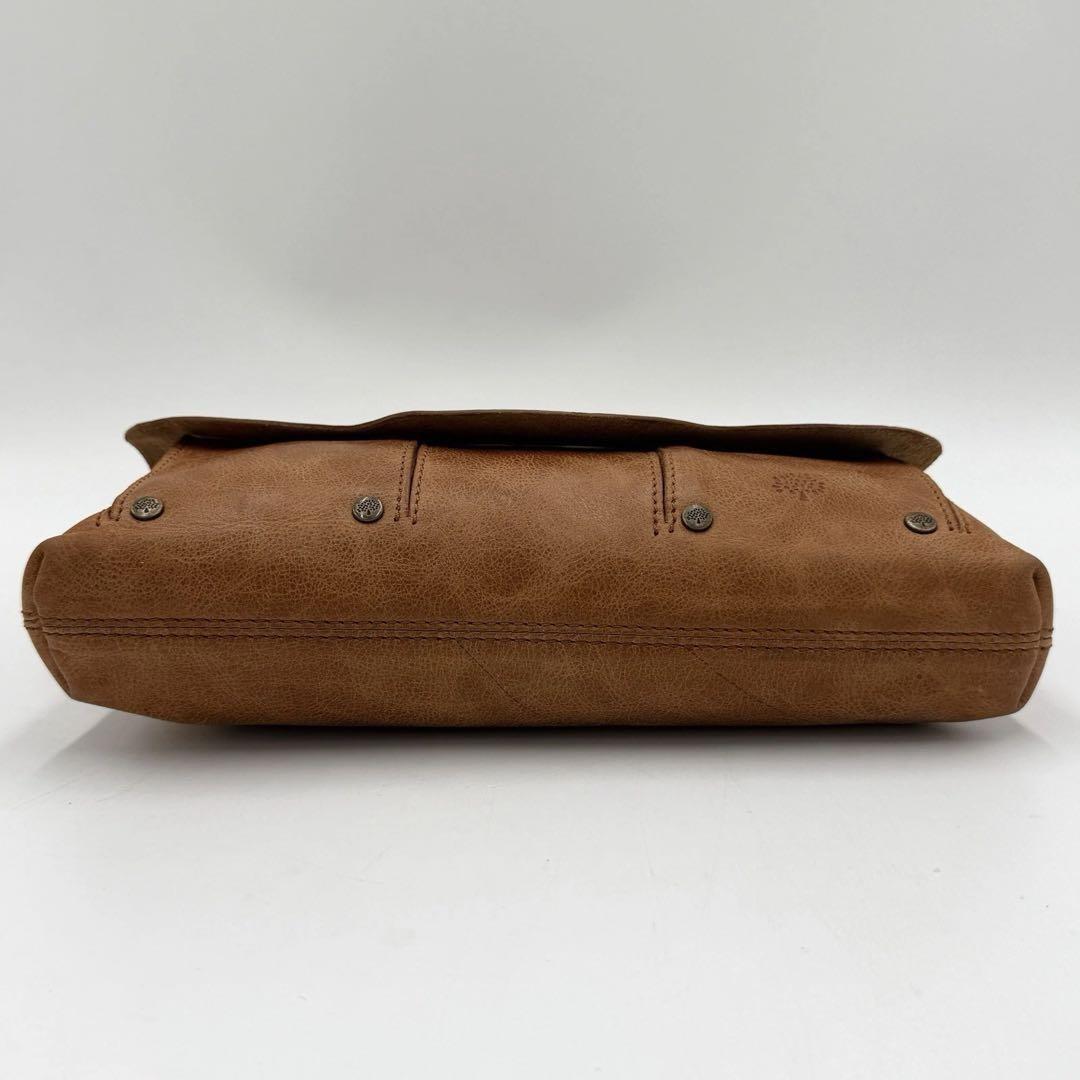 MULBERRY Hand Shoulder Bag Tote Purse 2way Turn Lock Leather Brown Authentic