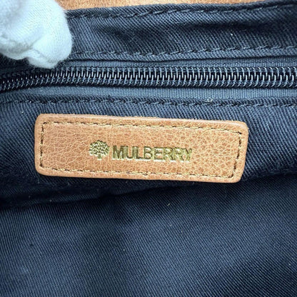 MULBERRY Hand Shoulder Bag Tote Purse 2way Turn Lock Leather Brown Authentic