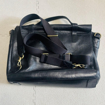 MULBERRY Hand Bag Tote Purse 3way Turn Lock Leather Black Authentic