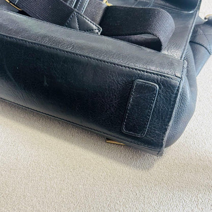 MULBERRY Hand Bag Tote Purse 3way Turn Lock Leather Black Authentic