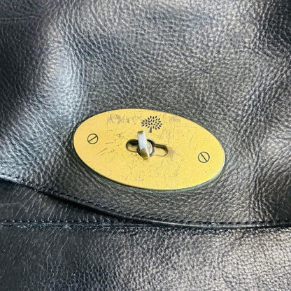 MULBERRY Hand Bag Tote Purse 3way Turn Lock Leather Black Authentic