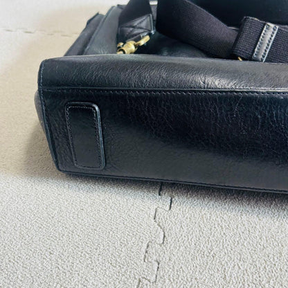 MULBERRY Hand Bag Tote Purse 3way Turn Lock Leather Black Authentic