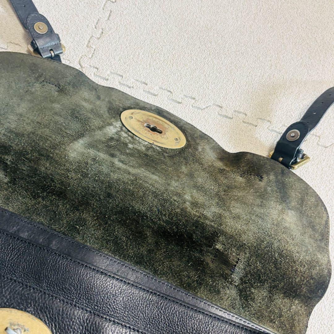 MULBERRY Hand Bag Tote Purse 3way Turn Lock Leather Black Authentic