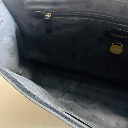 MULBERRY Hand Bag Tote Purse 3way Turn Lock Leather Black Authentic