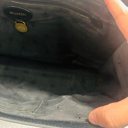 MULBERRY Hand Bag Tote Purse 3way Turn Lock Leather Black Authentic