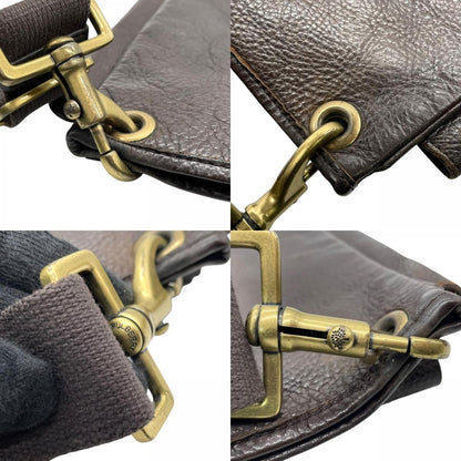 MULBERRY Shoulder Bag Purse Turn Lock Leather Brown Authentic