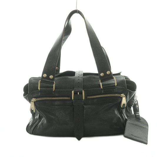 MULBERRY Hand Bag Tote Purse Leather Black Authentic