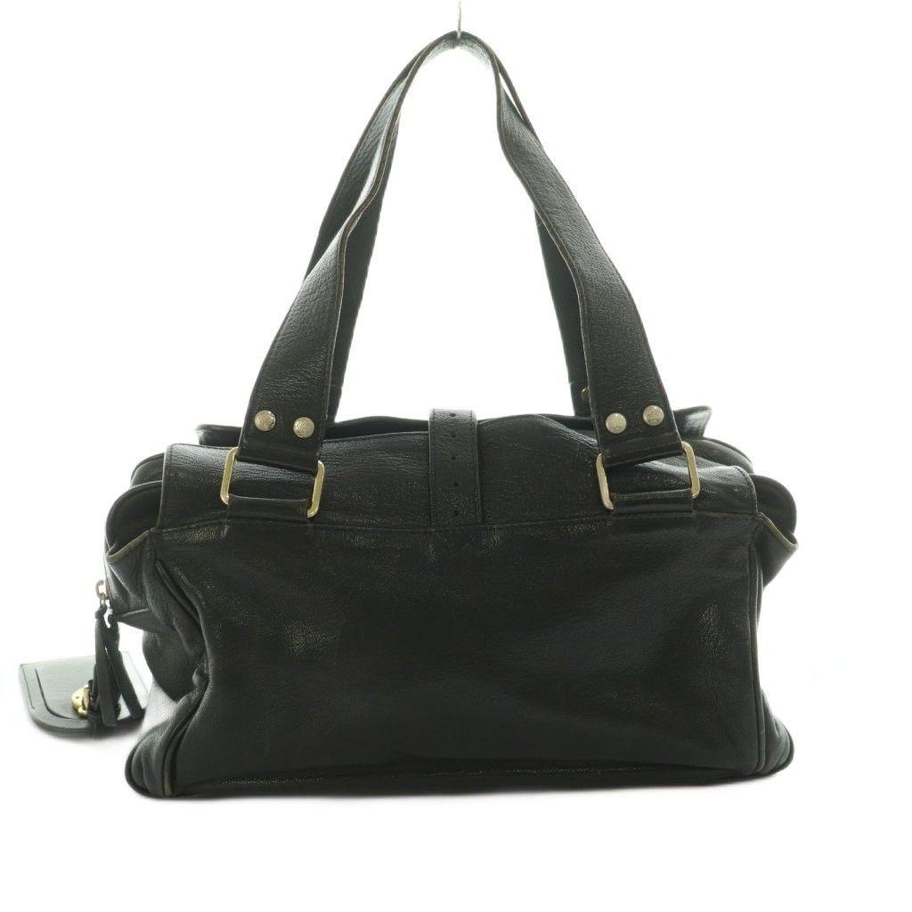 MULBERRY Hand Bag Tote Purse Leather Black Authentic