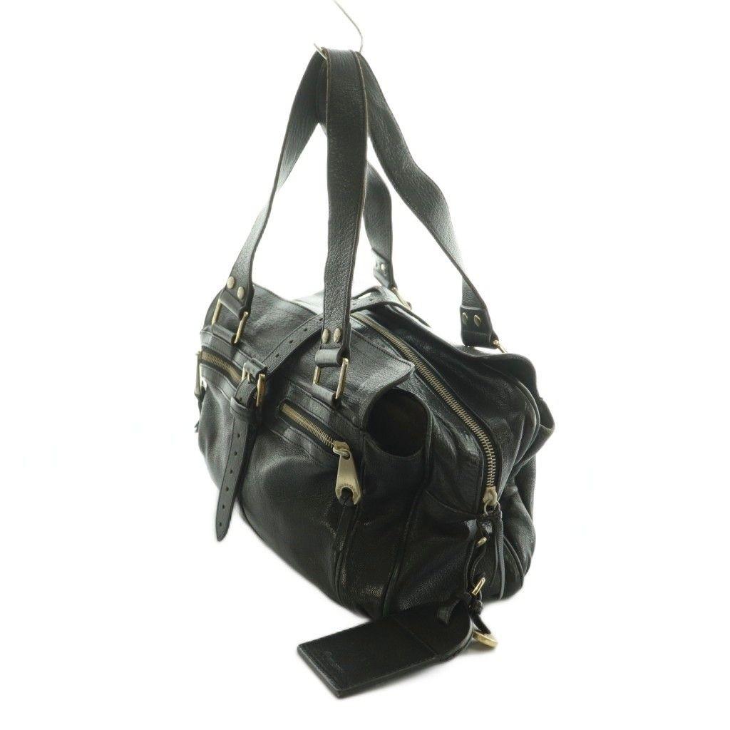 MULBERRY Hand Bag Tote Purse Leather Black Authentic