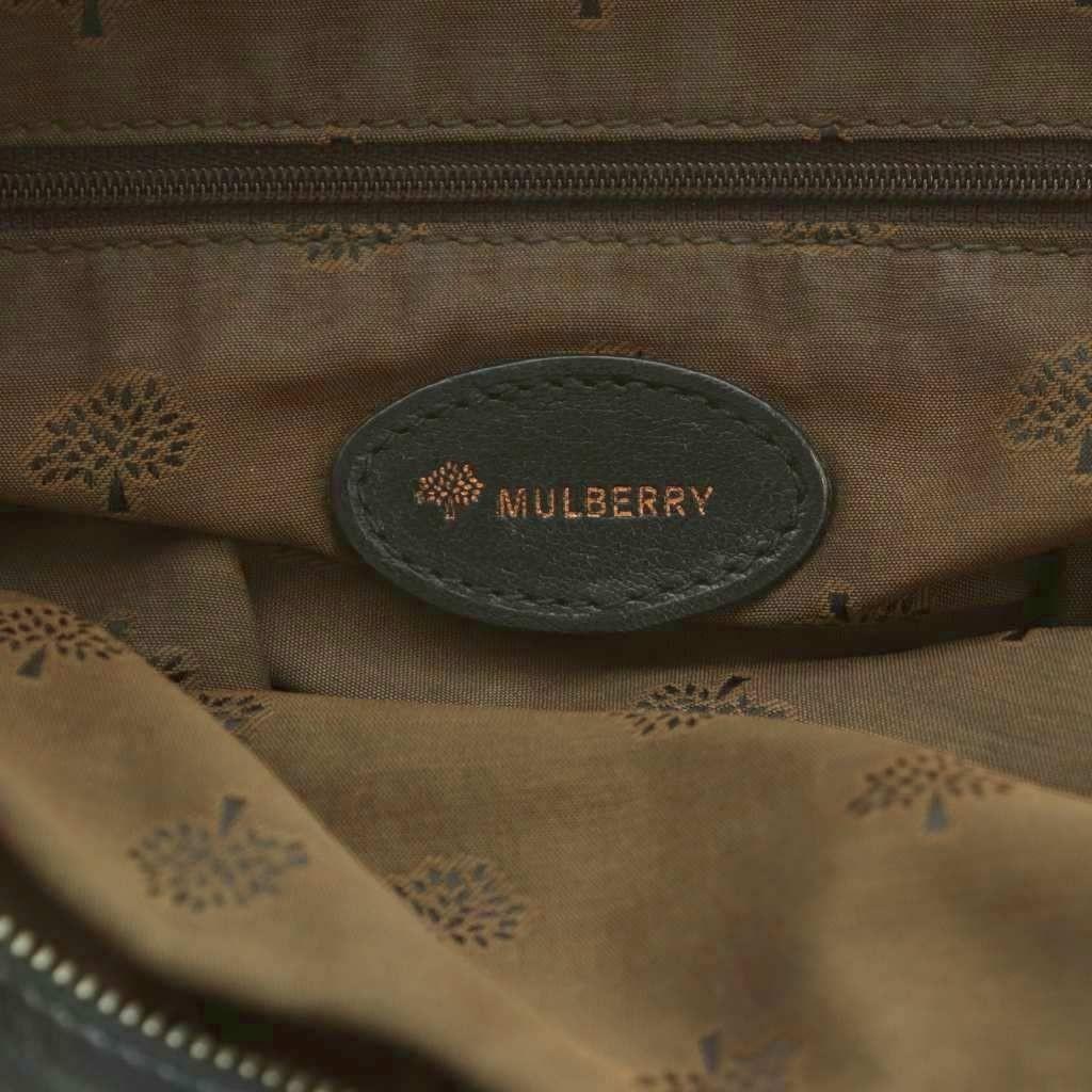 MULBERRY Hand Bag Tote Purse Leather Black Authentic
