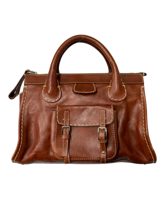 Chloe Hand Shoulder Bag Tote Purse 2way Brown Authentic