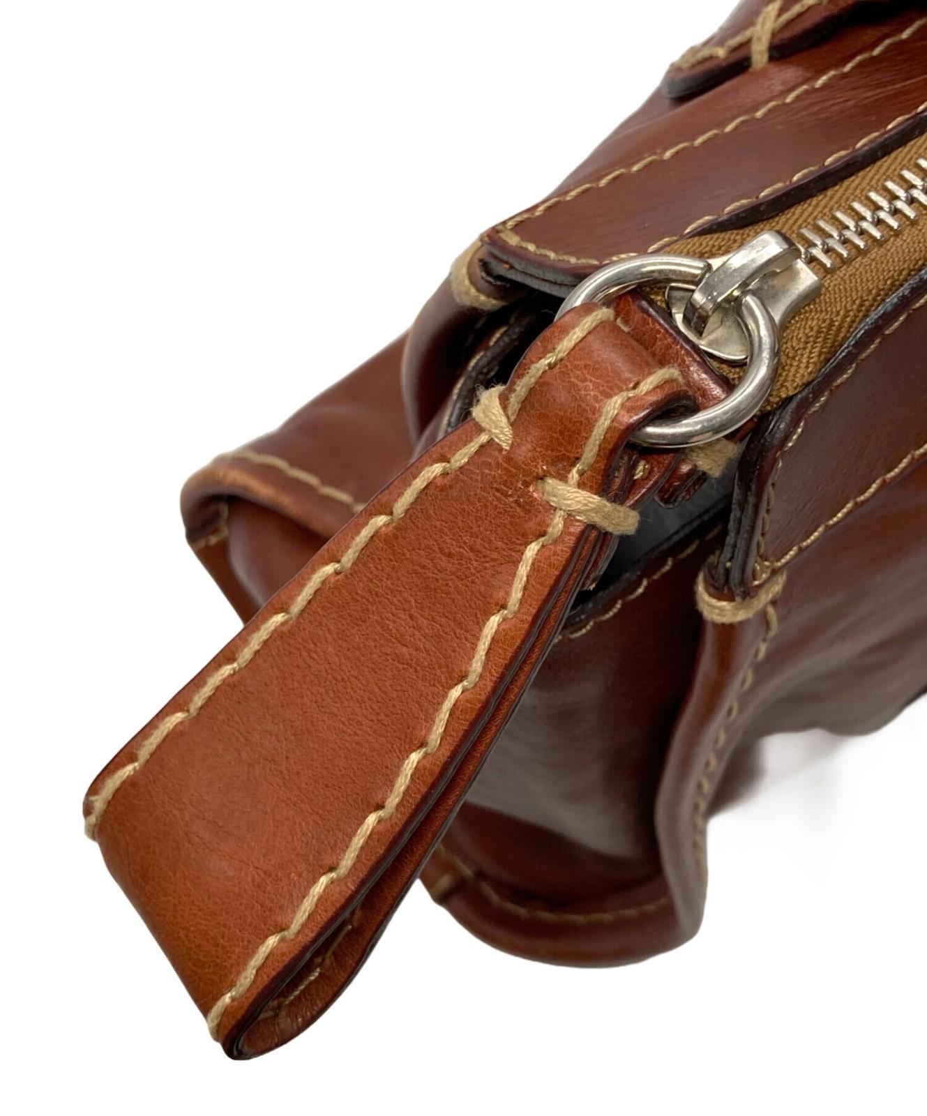 Chloe Hand Shoulder Bag Tote Purse 2way Brown Authentic