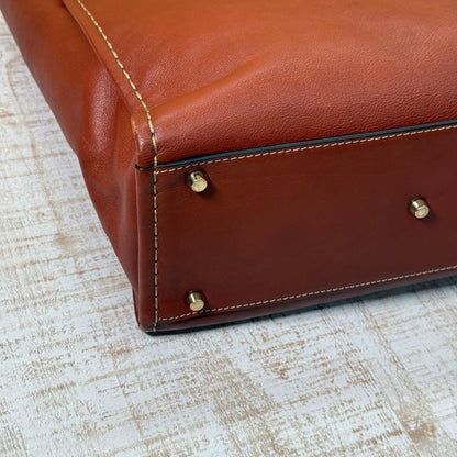 Chloe Hand Bag Tote Purse Logo Brown Authentic