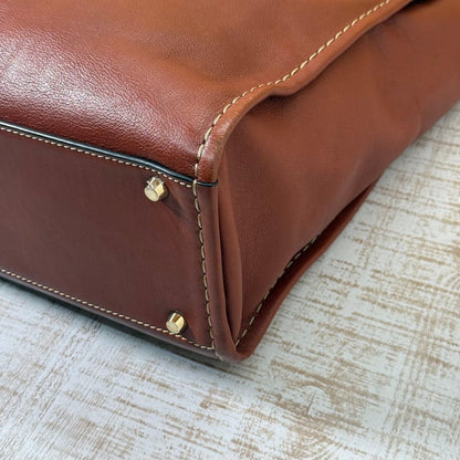 Chloe Hand Bag Tote Purse Logo Brown Authentic