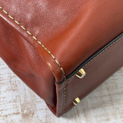 Chloe Hand Bag Tote Purse Logo Brown Authentic