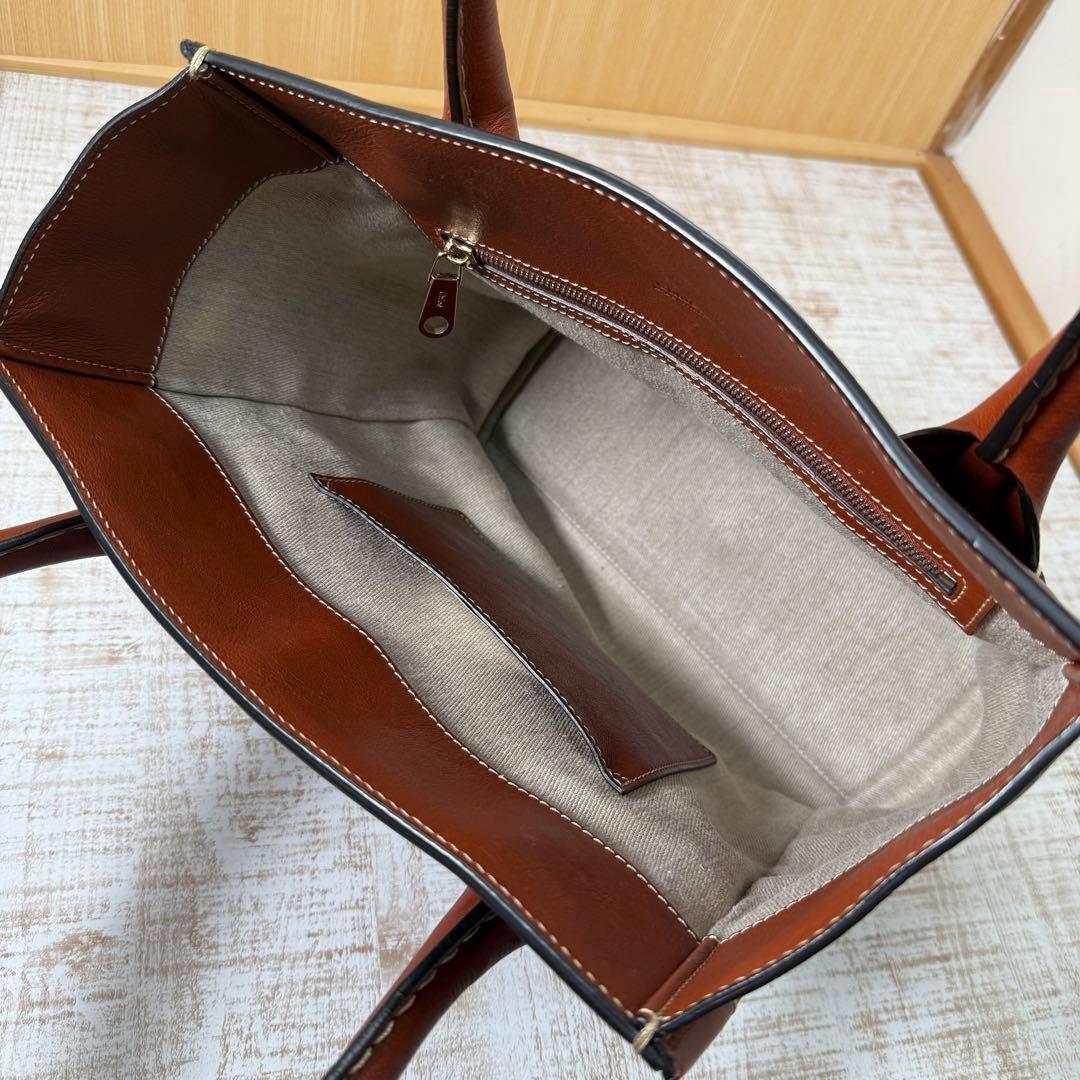 Chloe Hand Bag Tote Purse Logo Brown Authentic