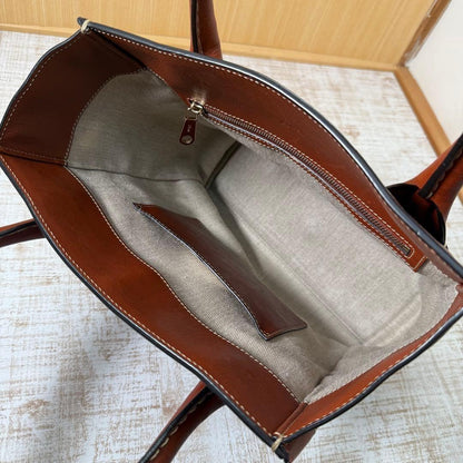 Chloe Hand Bag Tote Purse Logo Brown Authentic