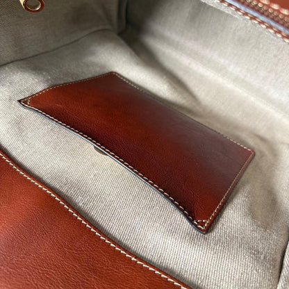 Chloe Hand Bag Tote Purse Logo Brown Authentic