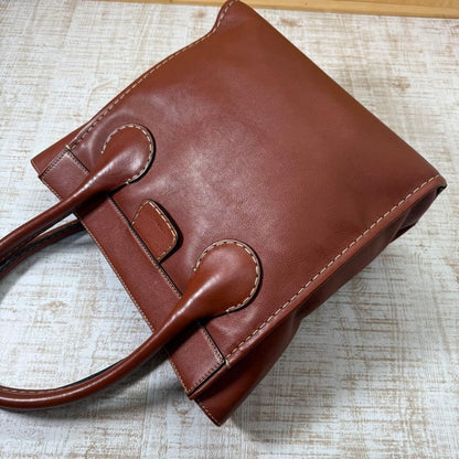 Chloe Hand Bag Tote Purse Logo Brown Authentic