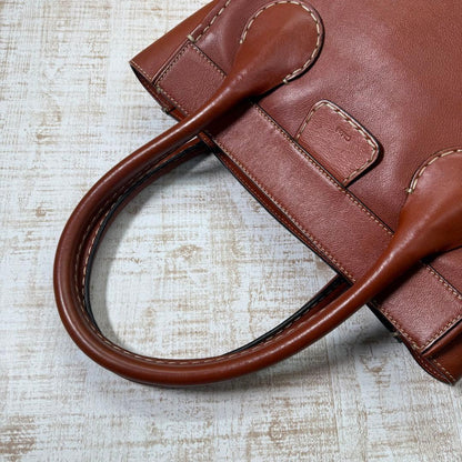 Chloe Hand Bag Tote Purse Logo Brown Authentic