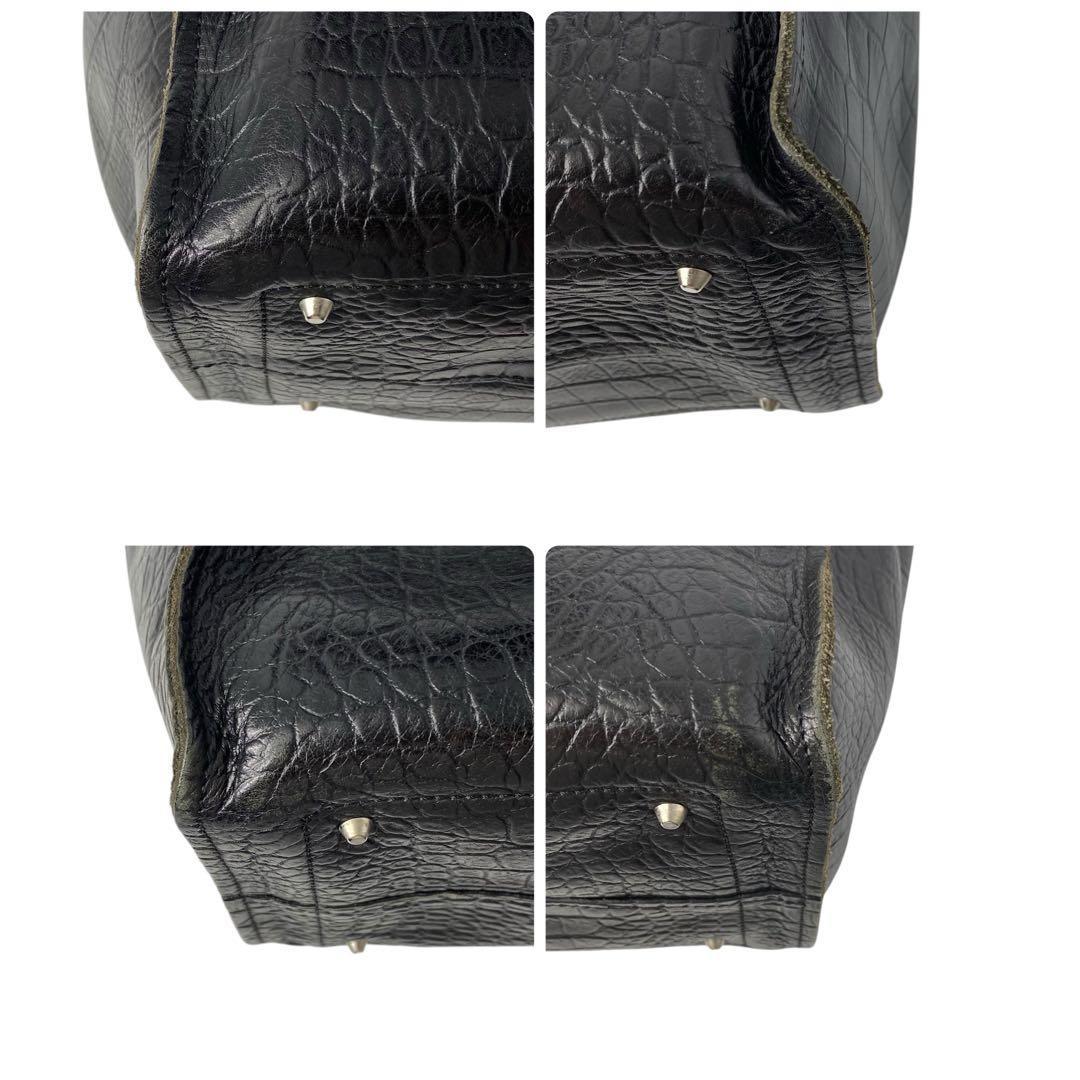 Chloe Hand Bag Tote Purse Cyndi Embossed Leather Black Authentic