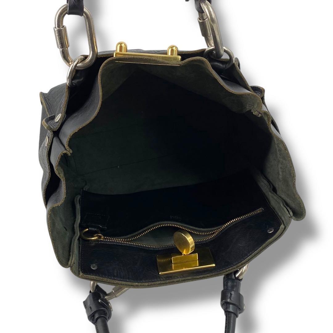 Chloe Hand Bag Tote Purse Cyndi Embossed Leather Black Authentic