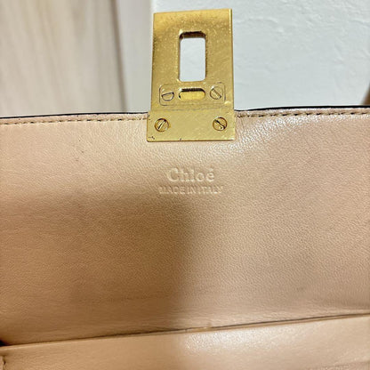 Chloe Shoulder Bag Purse Chain DREW Leather Black Authentic
