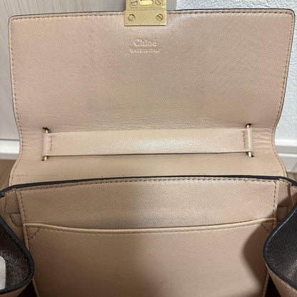 Chloe Shoulder Bag Purse Chain DREW Leather Black Authentic