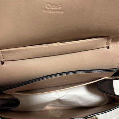 Chloe Shoulder Bag Purse Chain DREW Leather Black Authentic