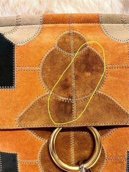 Chloe Shoulder Bag Purse FAYE Suede Multicolor Authentic