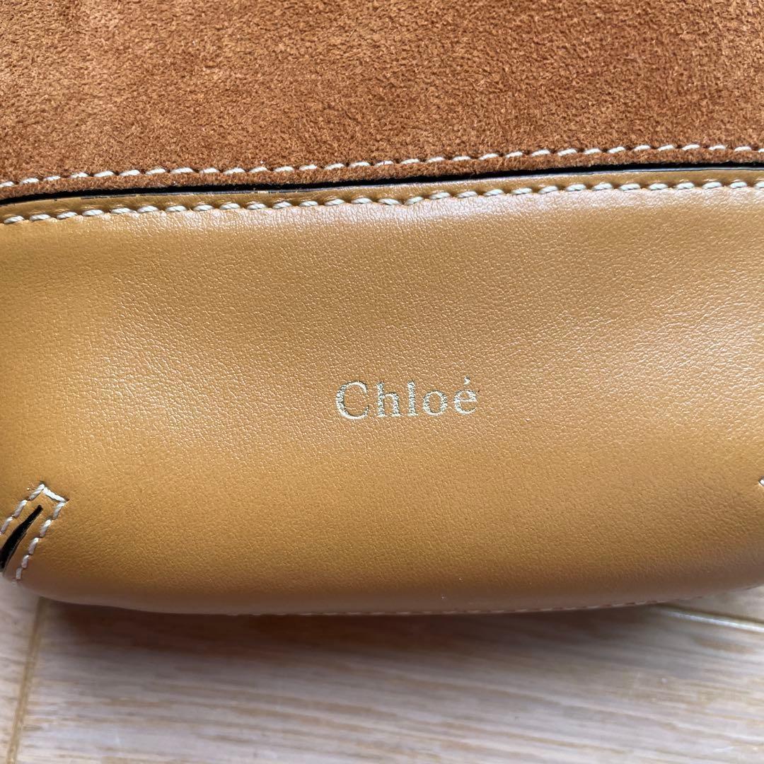 Chloe Smartphone Shoulder Bag Purse WALDEN Suede Leather Brown Authentic