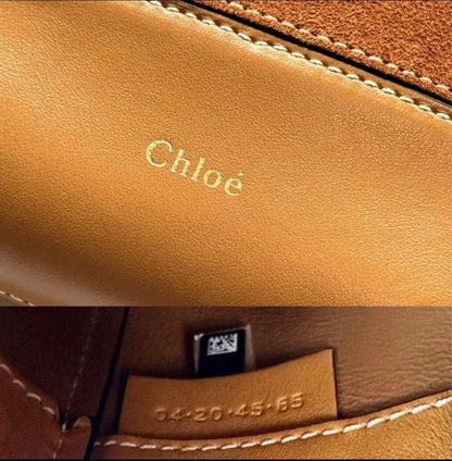 Chloe Smartphone Shoulder Bag Purse WALDEN Suede Leather Brown Authentic